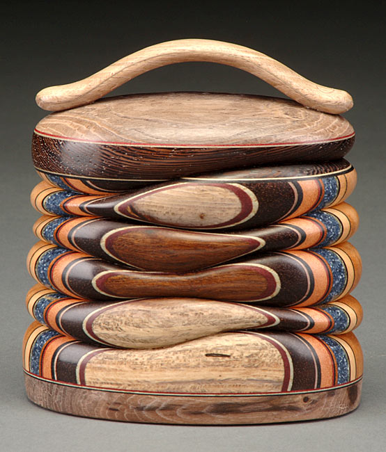 Medium Box with Handle Black Mangrove and Grenadillo