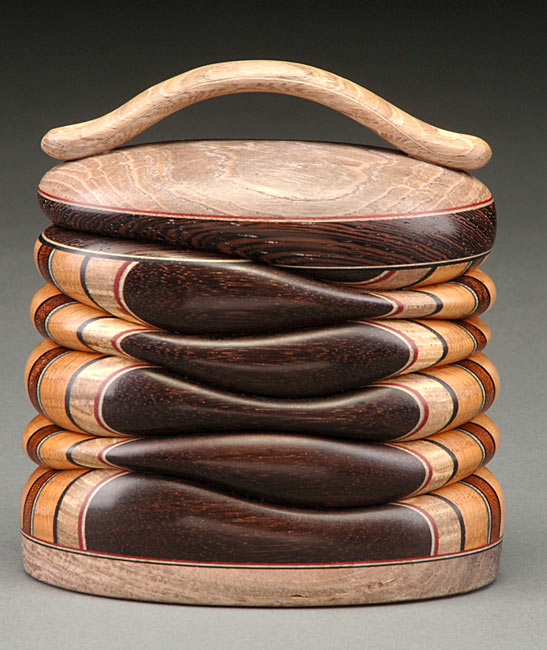 Medium Box with Handle Black Mangrove and Grenadillo