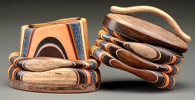 Medium Box with Handle Black Mangrove and Grenadillo
